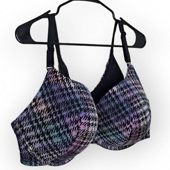Torrid Women's Plus Size Dream Wire-Free Bra in Hygge Plaid Blue size 44 DDD - Picture 3 of 7